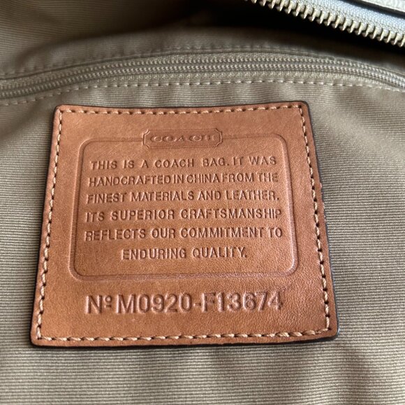 Coach Canvas Signature C Logo Shoulder Bag in Tan/Beige/Brown - Picture 5 of 16